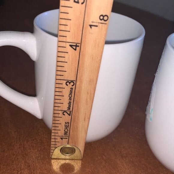 Set Of 4 Mainstays White Ceramic Coffee Mugs 10 Oz - Made In China - Picture 8 of 8